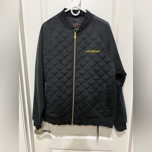 Jordan Black and Gold Quilted design Jacket, Large